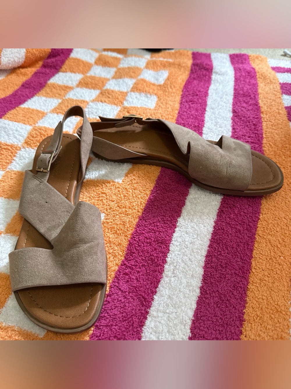 Classic Tan Suede Slingback Flat Sandal